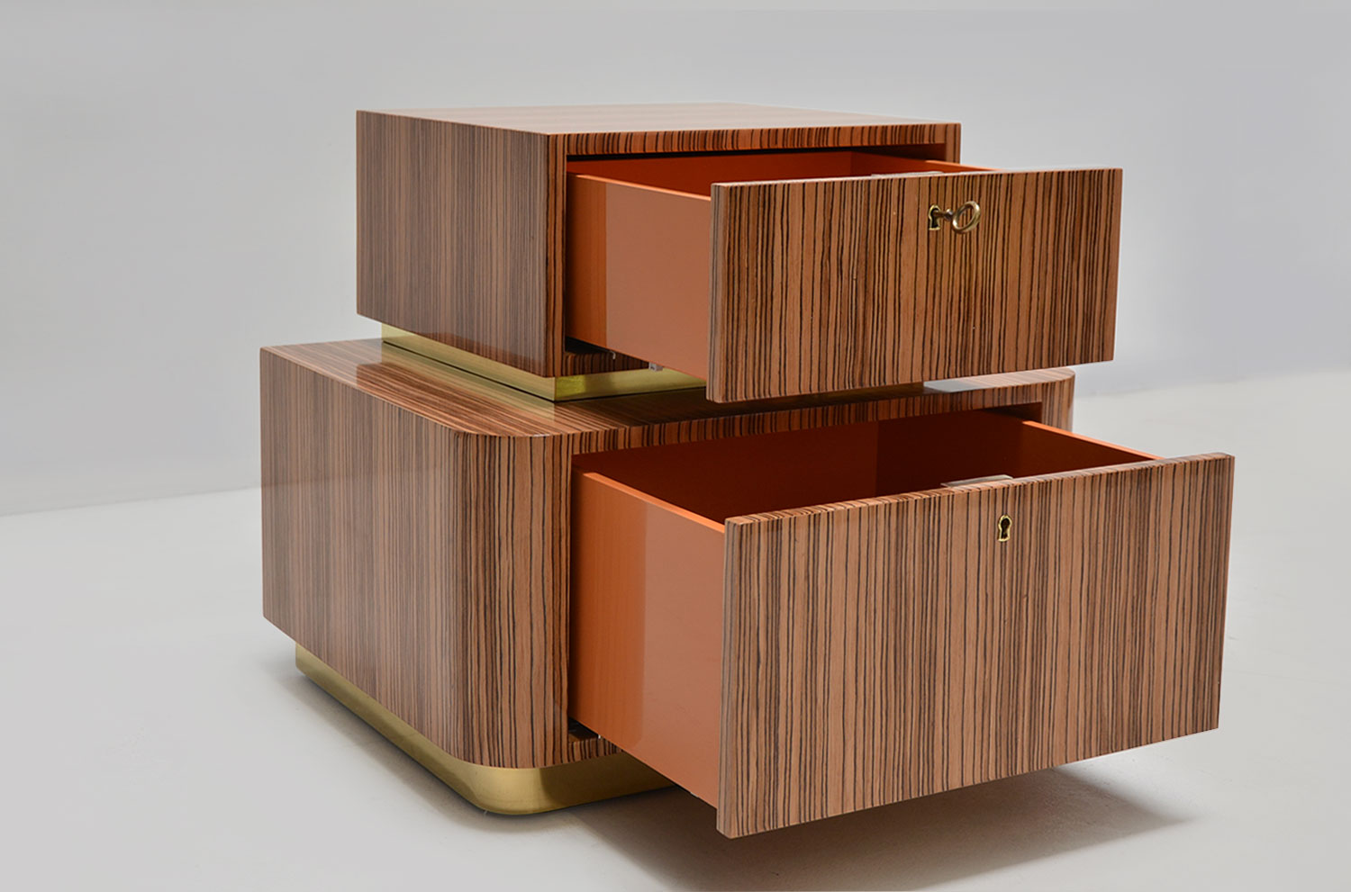 Zebra Nightstand - side view drawers